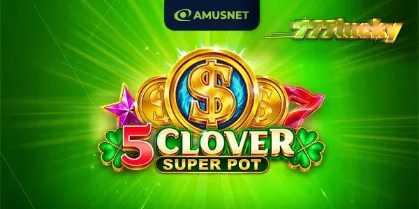Tampilan visual mesin slot Clover Super Pot dengan simbol keberuntungan